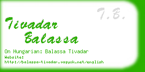 tivadar balassa business card